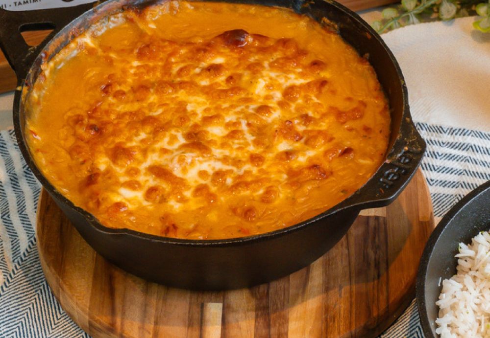 Camarão cremoso com catupiry e arroz de coco