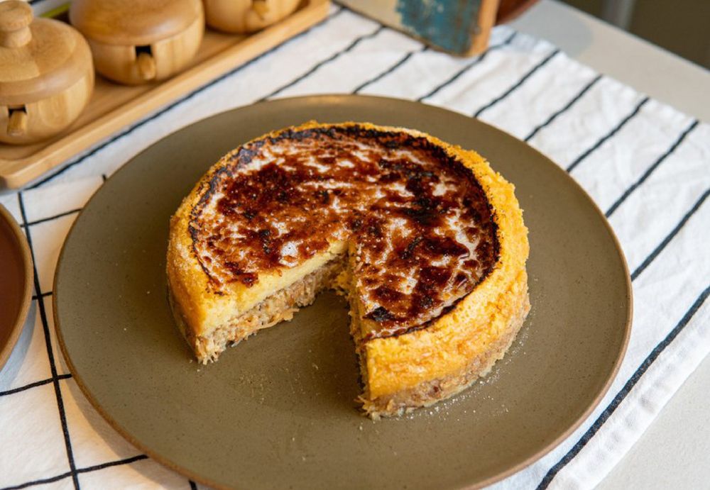 Cocada brûlée com sorvete