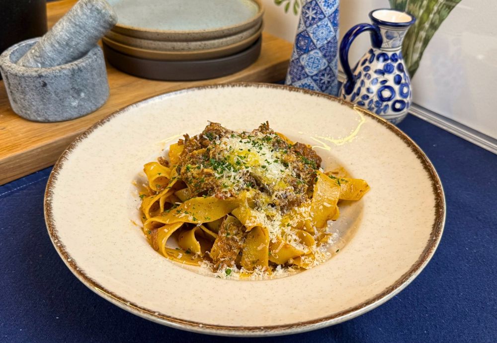 Pappardelle com ragu de carne